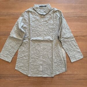 New Gudrun Sjödén “Kinari” Embroidered Shirt – Size S, 100% Organic Cotton